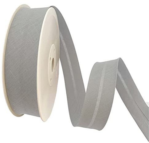 TEXTEX = 40 mm Breites Schrägband. 50% Baumwolle und 50% Polyester. Stück von 10m - (Mittelgrau)