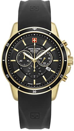 swiss alpine military Herren Uhr Chronograph Analog Quarz 7089.9 Silikon
