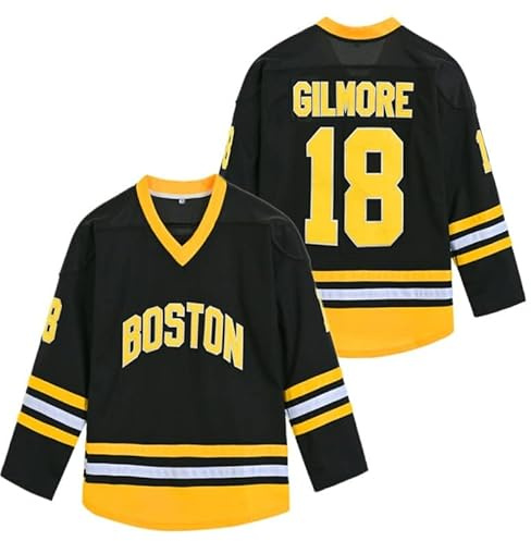 Youth Boston Happy Gilmore 18 Adam Sandler 1996 Movie Hockey Jersey Black Stitched (as1, Alpha, m, Regular, Black)