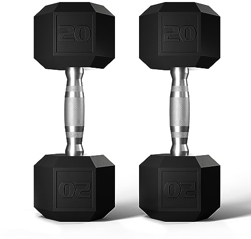 GRETERST Hex-Hantel-Set, gummibeschichtet, Handgewichte, Übung & Fitness für Heim-Fitness-Workout, Krafttraining, 2er-Set, schwarz, 9 kg