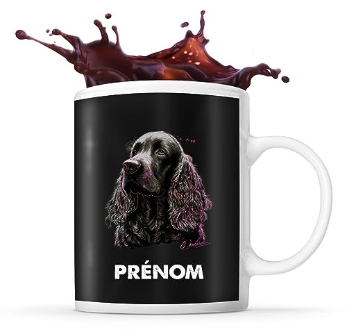 Planetee Tasse Cocker Spaniel Anglais Style Street Art Prénom Nom Personnalisable | Mug Café Thé Idée Cadeau Personnalisé Homme Femme Original pour propriétaire de chien