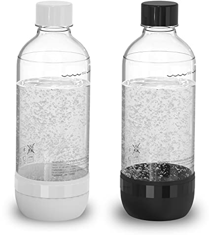 pinci Soda Bottle, Suitable for Carbonated Water and Sparkling Water, BPA Free, Reusable and Filled Food Grade PET Plastic Made Soda Water Bottle (2 Pack, 2 * 1 Liter)