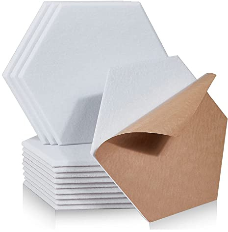 Akustikplatten, 35,6 x 30,5 x 1,1 cm, schalldichte Polsterung, schalldichte Schaumstoffplatten für Zuhause, Weiß, 12 Stück