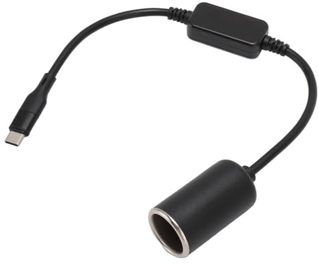 USB-C-auf-Zigarettenanzünder-Adapter, USB-C-Stecker auf 12-V-Zigarettenanzünder-Adapter für Dashcam, GPS, Auto-LED-Lichtleisten