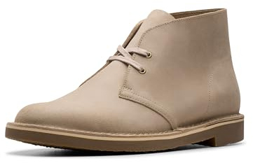 Clarks Men's Shepton Lace-Up Chukka Boot, Taupe Distressed Leather, 12
