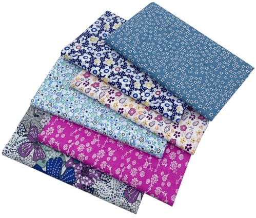 aufodara 6 Stück 50 x 80 cm Baumwollstoff Stoffpakete Groß Patchwork Stoffe Baumwolle, Baumwollstoff Meterware, Stoffe zum Nähen, Patchwork Stoffpaket zum Quilten DIY Basteln Handwerken (Bunt 02#)