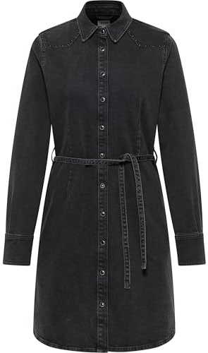 Mustang Damen Style Ravenna Kleid, Tiefschwarz 801, 38 EU