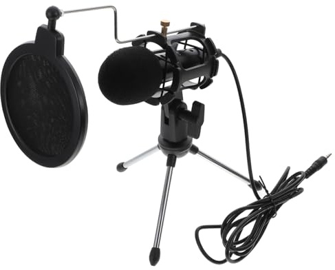 BRIGHTFUFU 1set Microfono Da Gaming Con Supporto Antivibrazioni e Filtro Pop Per Streaming Podcasting e Registrazioni Laptop