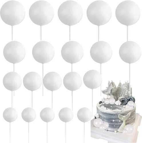 Voarge 20 pezzi Topper per torta di palloncino, mini palloncini decorazione torta palline per decorazione torta dolce dolce matrimonio decorazione (bianco)
