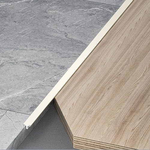 Raouoae Aluminium-T-Formleisten Zierleisten Und Bodenübergangsleisten 3 Stück 100cm Übergangsschiene Für Türschwellen Und Verbindungsböden Von Laminatdielenfliesen(Warmweiß,Breite: 4mm)