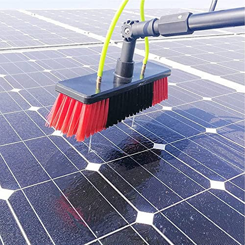 GAONUDAN Teleskopstange zum Fensterputzen, 10 m Lange, ausziehbare Bürste mit Wasserzufuhr, geeignet zum Reinigen von Photovoltaikmodulen auf Wintergartendächern (6 m/20 Fuß)