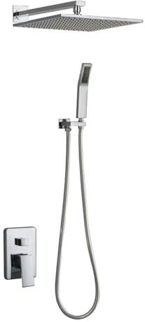 TATITZRO Unterputz-Mischbatterien für die Dusche, Wandmontage, heiß und kalt, 2 Funktionen, Einhebelmischer aus Messing, Unterputz-Mischbatterie-Set, Chrom