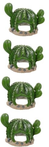 POPETPOP 4 Stück Aquarium Landschaftsbau Ornamente Schildkrötensubstrat Reptil Fischversteck Selber Machen Schildkrötengehege Versteck Für Aquarienfische Zubehör Für Geckobecken Harz Green