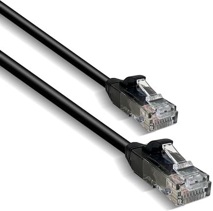 EVOGES CAT6A Ethernet Cable RJ45 LAN Network Patch Lead High Speed Black | 5m 10Gbps 500MHz, UTP 24AWG LSZH flame retardant sheath, PS5 Xbox PC router smart TV compatible