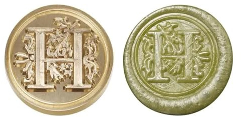 Wachssiegelstempel, Vintage-Stil, 2,5 cm, Retro-Siegelwachsstempel, Kopf, Alphabet, Buchstaben, Siegel, Stempel, Werkzeug, Postdekoration, antiker Wachssiegelstempel, Stil H