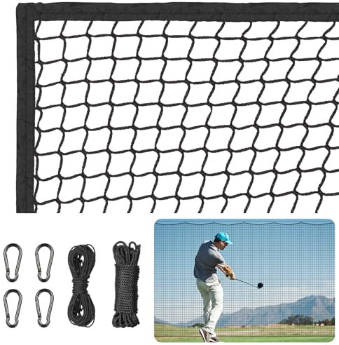 Golf Netting 10x15Ft Heavy Duty Golf Hitting Net for Garage Practice, Golf Ball Netting & Multi-Sport Training Barrier Net for Backyard Driving, Baseball, Hockey, Soccer, Tennis