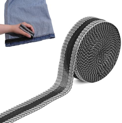 BOHUIZ 33 FT Hemming Tape for Pants, Iron On Hem Tape Washable No Sew Hemming Tape Trousers Edge Modified Strips for Jeans Suit Pants Trouser Mouth and Skirts