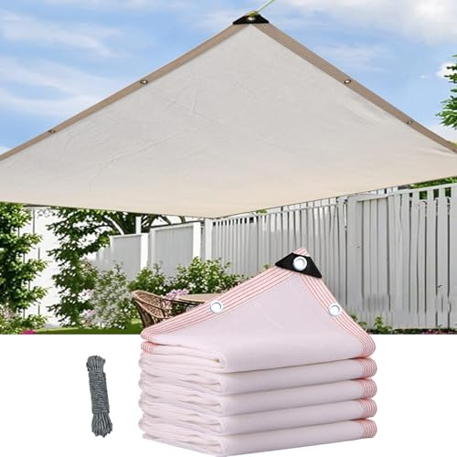 tow000ack Rete Ombreggiante da Giardino,Bianco 90% Rete Telo Ombra,Tessuto Traspirante Anti UV,Vele Parasole per Serra Piante Esterni Pergolati Terrazzo Balcone,con Occhielli (400cm x 400cm)