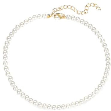 SSHUIKKAI Collier de perles pour femme - Carnaval - Collier de perles - Collier de perles d'imitation - Cadeau pour hommes, femmes et filles (6 mm)
