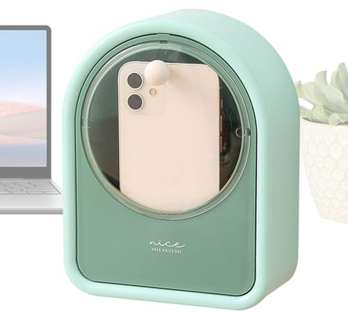 Bollisate Custodia trasparente per bastoncino di cotone, scatola per cosmetici - Scatola portaoggetti da scrivania antipolvere - Organizzatore, custodia portatile in cotone per matite per