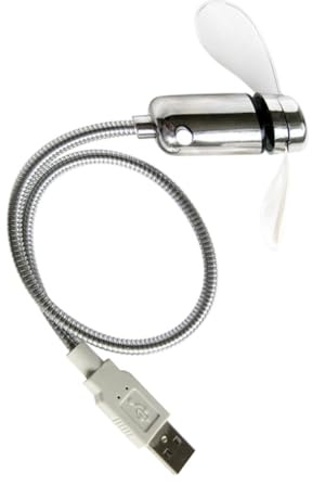 BAZEITFLOW Ventilador USB Portátil con Pantalla de Reloj Real Flexible y Silencioso Ventilador Mini para Escritorio y Portátil Enfriador con Reloj LED