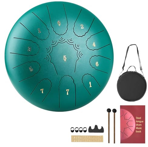 VEVOR Tambor de Mano Tambor Handpan en Menor con Mazos, Instrumento de Percusión con Bolsa de Transporte para Yoga, Meditación, Educación Musical de Principiantes, Dorado (254 mm)