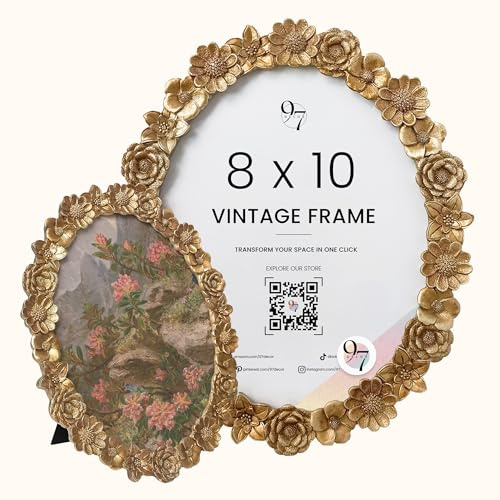 97 Decor Gold Oval Frame 8x10 - Gold Vintage Picture Frames 8x10, Antique Ornate Frames