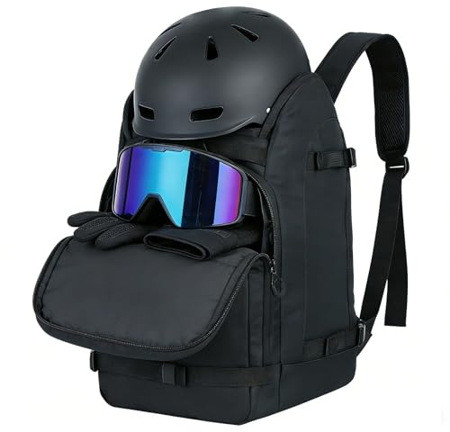 StorForge Ski Boot Bag Backpack, Waterproof Ski Boot Travel Backpack for Helmet,Snowboard,Skis,clothes,Goggles, Gloves and other Accessories (black)