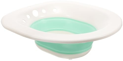 DOITOOL Bidet Pieghevole per Bagno in Plastica Resistente Lavabo da Sedile Wc Standard Lavandino Portatile per Pulizia Post-Partum e Assistenza Anziani Salvaspazio Bianco e Verde