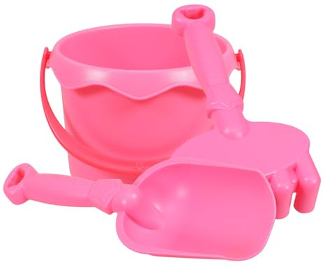 TOYANDONA 3 Pièces Set de Outils de Jardinage Garçon Fille Mini Pelle Râteau Seau Rose Robuste et Léger pour Jeux de Plage et Plantations Extérieur