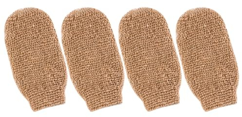 ARTSEWPLY 4pcs Body Cleaning Gloves Shower Bath Gloves with Rich Foam Exfoliating Scrub Mitts Linen Toweling Fabric for Face and Body Suitable for Hotel Stays and Camping Trips