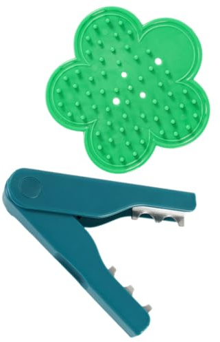 GLEAVI Outil à Arracher Les Épines pour Rosiers 2 Pièces en Abs et Métal Vert et Bleu, Accessoire Jardinage Pratique pour Enlever Feuilles et Épines, Outil Manuel de Jardinage pour Tiges
