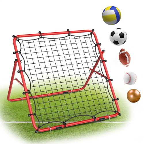 Baseball-Rebounder-Netz, Metallrahmen und hochfestes PE-Netz, Lacrosse Bounce Back Übungstrainingsausrüstung, verstellbares Softball-Pitchback-Netz, perfekt für die Verbesserung der