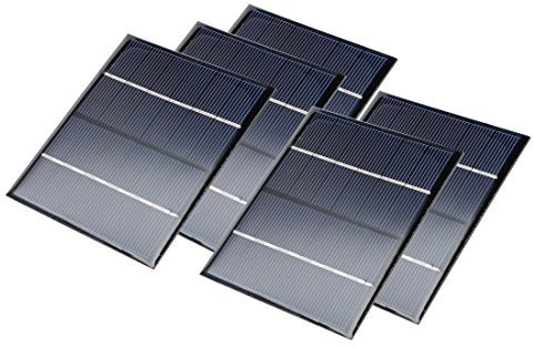 sourcingmap 5Pcs 6V 200mA Poly Mini Solar Cell Panel Module DIY for Light Toys Charger 110mm x 92mm