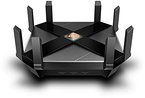 TP-Link Archer AX6000 Wi-Fi 6 WLAN Router (4804 Mbit/S 5 GHz, 1148 Mbit/S 2, 4 GHz, 8 × Gigabit LAN-Ports, 2 × USB 3.0 auf Type A Undtype C, Homecare, Schnellinstallation), Schwarz