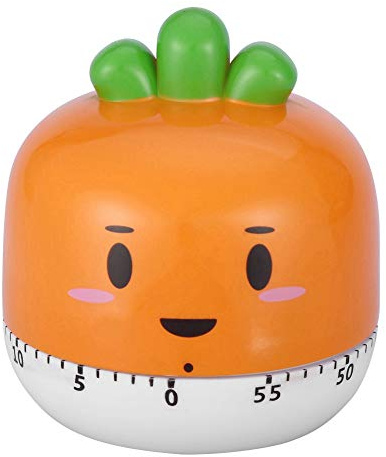 Timer,Mechanische Küche Timer-manuelle niedliche Gemüse-Form Countdown-Timer Kochen Übung Alarm Timing Tool(orange)