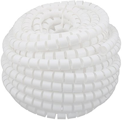 Aexit Avvolgicavo flessibile a spirale con cavo avvolgibile bianco Gestisci il cavo 30 mm x 25 metri con clip (0726eea1f075a5c8207ab1eb774336df)