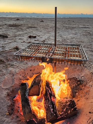 Tyrux Compactible Flipping Campfire Grill with 304 Stainless Steel Construction