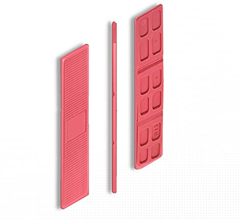 DOJA BARCELONA | Cales de Vitrage 3mm | Rouge | 300 Pcs | Blocs d'Écartement en Plastique, Entretoise Polypropylene | Plaques d'Espacement avec Points de Rupture pour Rangement, Équilibrage...