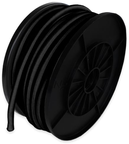 Elastisches Gummiseil Schwarz 25 Meter - Qualität PRO TECPLAST 9SW - Spannseil für Planen mit einem Durchmesser von 9 mm