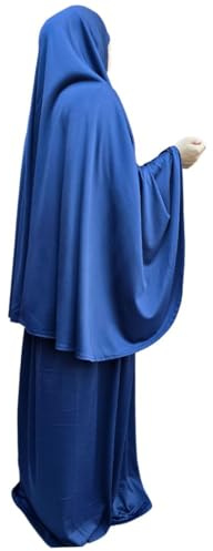 Gebetsset, zweiteilig, (Khimar + Rock), Einheitsgröße, Kopftuch, dehnbar, Lycra, ideal für den Alltag, Zuhause, Arbeit, Reisen, Hadsch, Umrah, Moschee, Madrassa, Ramadan, Eid, Geschenk