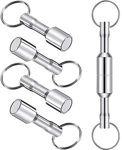 GZjiyu Magnetischer Schlüsselhalter, mit Abnehmbare Schlüsselringe, 6 Stk | Metall Schlüsselanhänger für Metallrecycling Hobbysammler Taschen Geldbörsen Gürtel