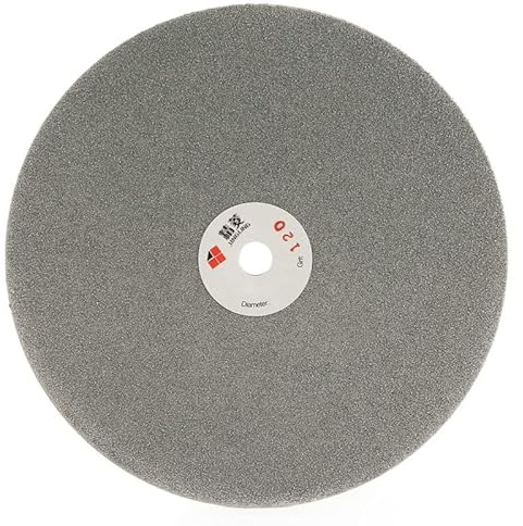 JINGLING 8 Inch Diamond Grinding Disc 120 Grit Flat Lap Disk Lapping Plate Sanding Pads Lapidary Tools for Stone Pottery Faceting Machine