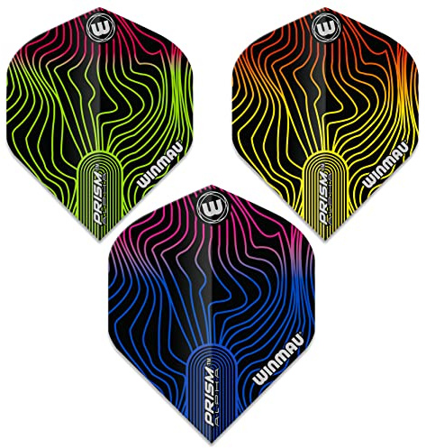 WINMAU Prism Bright Alpha Solar Dartpfeil Flüge Set, 3 Sets pro Packung (insgesamt 9 Flights)