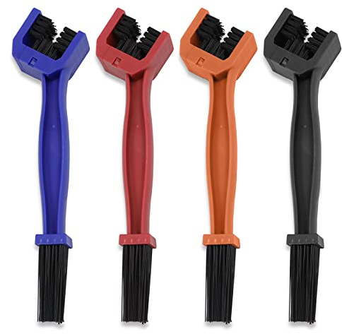 4 PCS Bike Chain Washer Cleaner Set Motorcycle Bicycle Chain Cleaning Brushes Bike Crankset Brush Finish Line Grunge Brush Chain Gear Cleaning Tool (4 Colors)