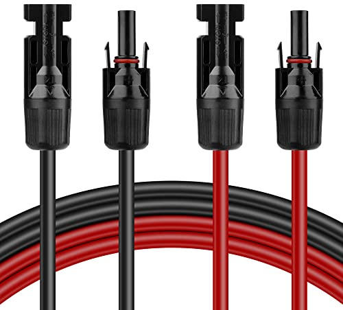 Solarkabel Verlängerung 4mm², Solarkabel 3m Verlängerungskabel, Photovoltaik Solar Kabel Adapterkabel, Verbindungskabel Solarstecker, IP68 Wasserdichtem Stecker 12AWG für Solarpanel PV Solaranlage