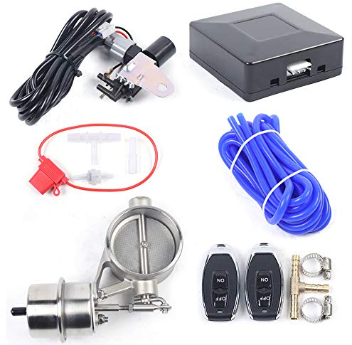2.5 63mm presión negativa cerrado vacío mando a distancia acero inoxidable escape eléctrico silenciador válvula interruptor sistema kit 12V sistema de escape completo