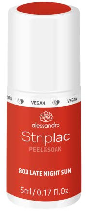 alessandro Striplac Peel or Soak - Sunset Dream - LATE NIGHT SUN - feuriges Rot - VEGAN - LED-Nagellack im zarten Braun - Für perfekte Nägel in 15 Minuten, 5ml