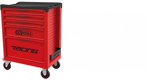 KS TOOLS - 855.5241 - Servante RACING 5 Tiroirs Équipée de 241 Outils - Glissières à Roulements - Système de Fermeture Centralisée - Plan de Travail Intégré