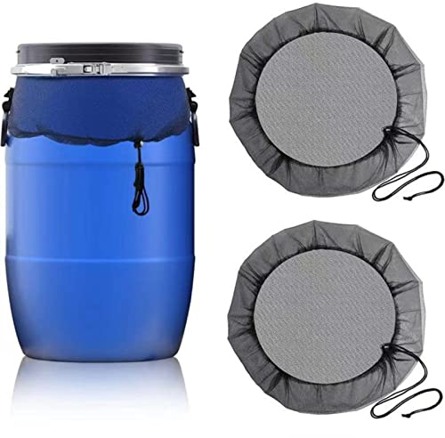 Regentonnen Netz 2/4 Stück Regentonne Abdeckung mit Zugkordel Verstellbares Regentonnennetz Schutznetz Wetterbeständiger Regentonne Schutz vor Laub, Stechmücken & Insekt (85cm,2 Stück)